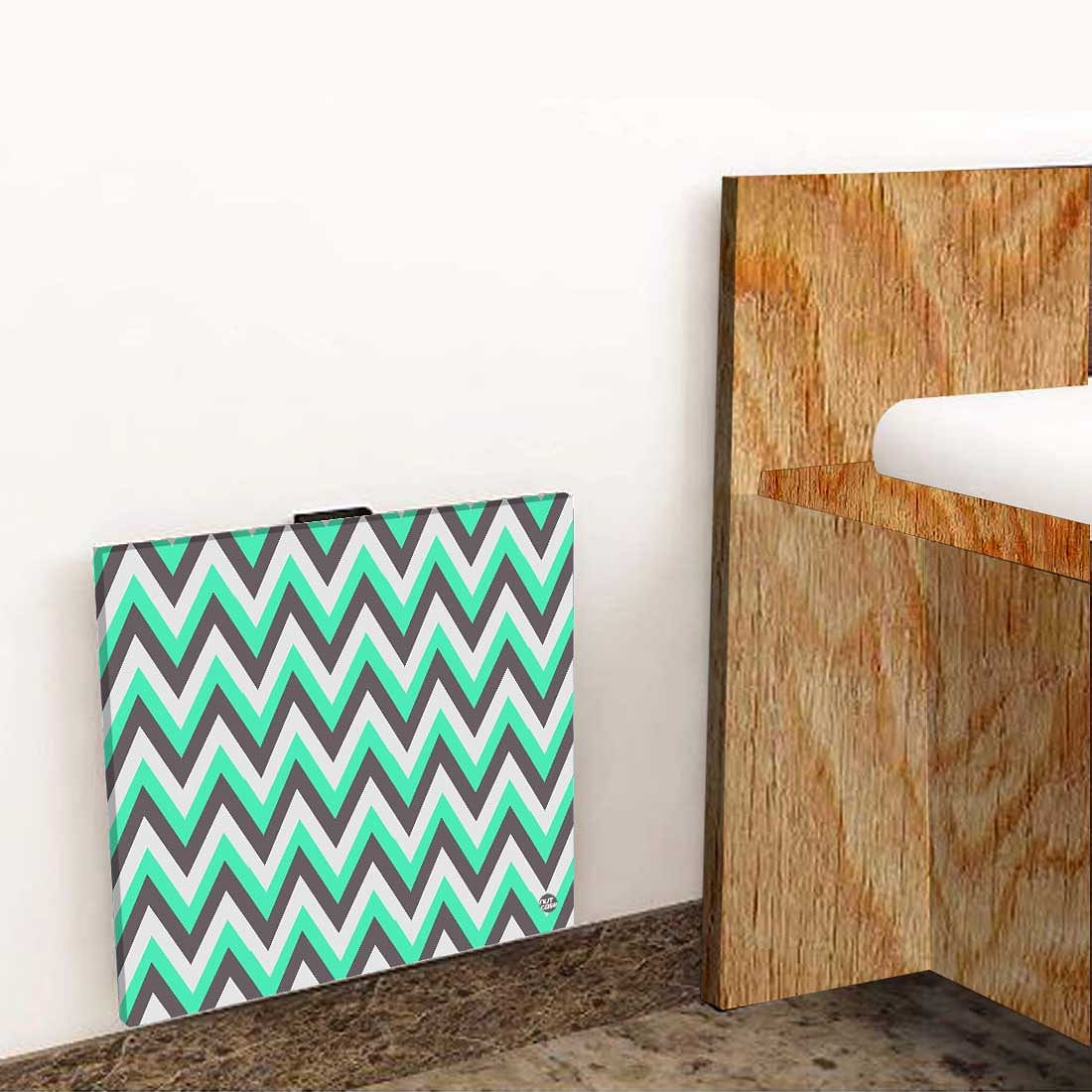 Bedside Table for Bedroom Small - Mint and Gray Chevron - Image 8