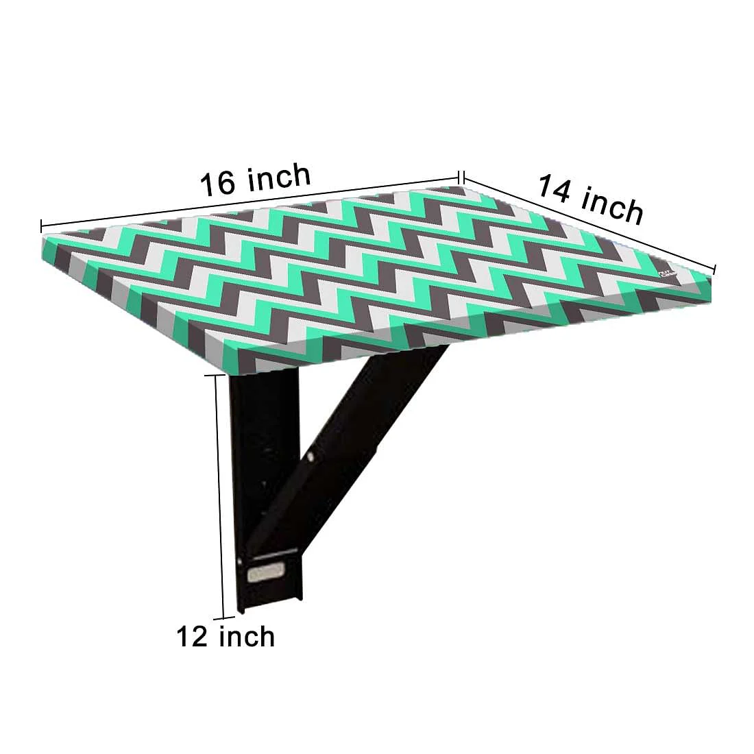 Bedside Table for Bedroom Small - Mint and Gray Chevron - Image 9