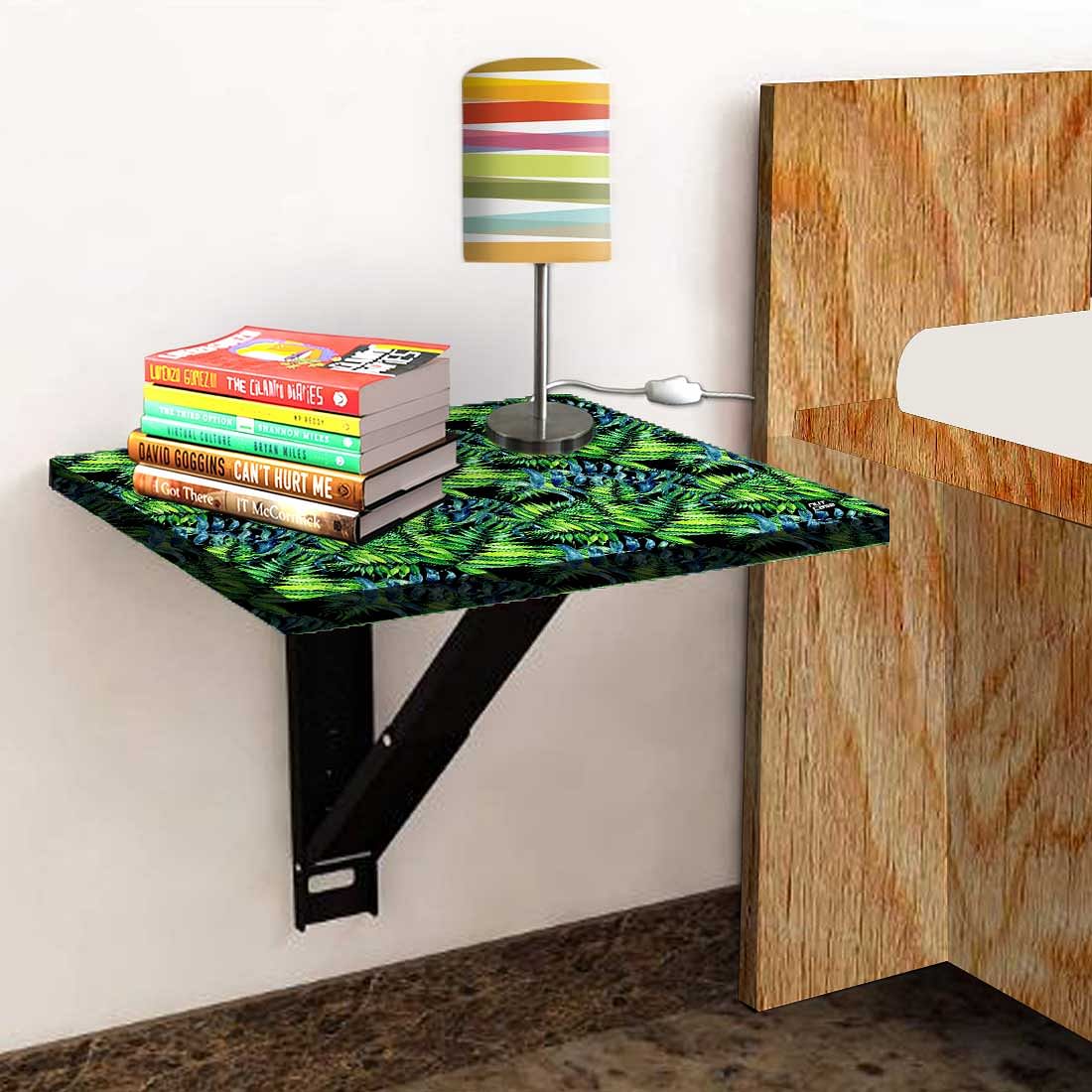 Wall Mounted Bedside Table - Green Black Leaf - Image 4