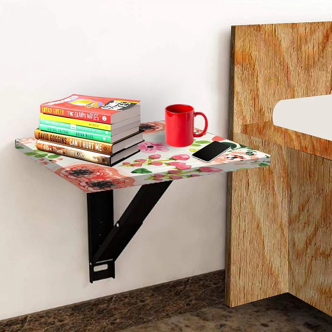 Tv Setup Box Stand Wall Mount - Watercolor Flower - Image 3