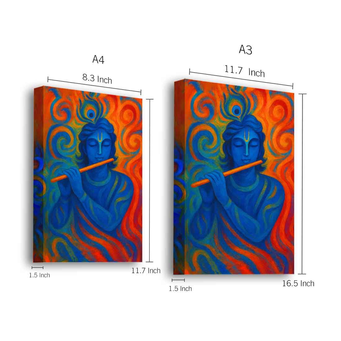 Lord Krishna Frame with LED Light HD Print – Great for Pooja Room or Gift - Image 3