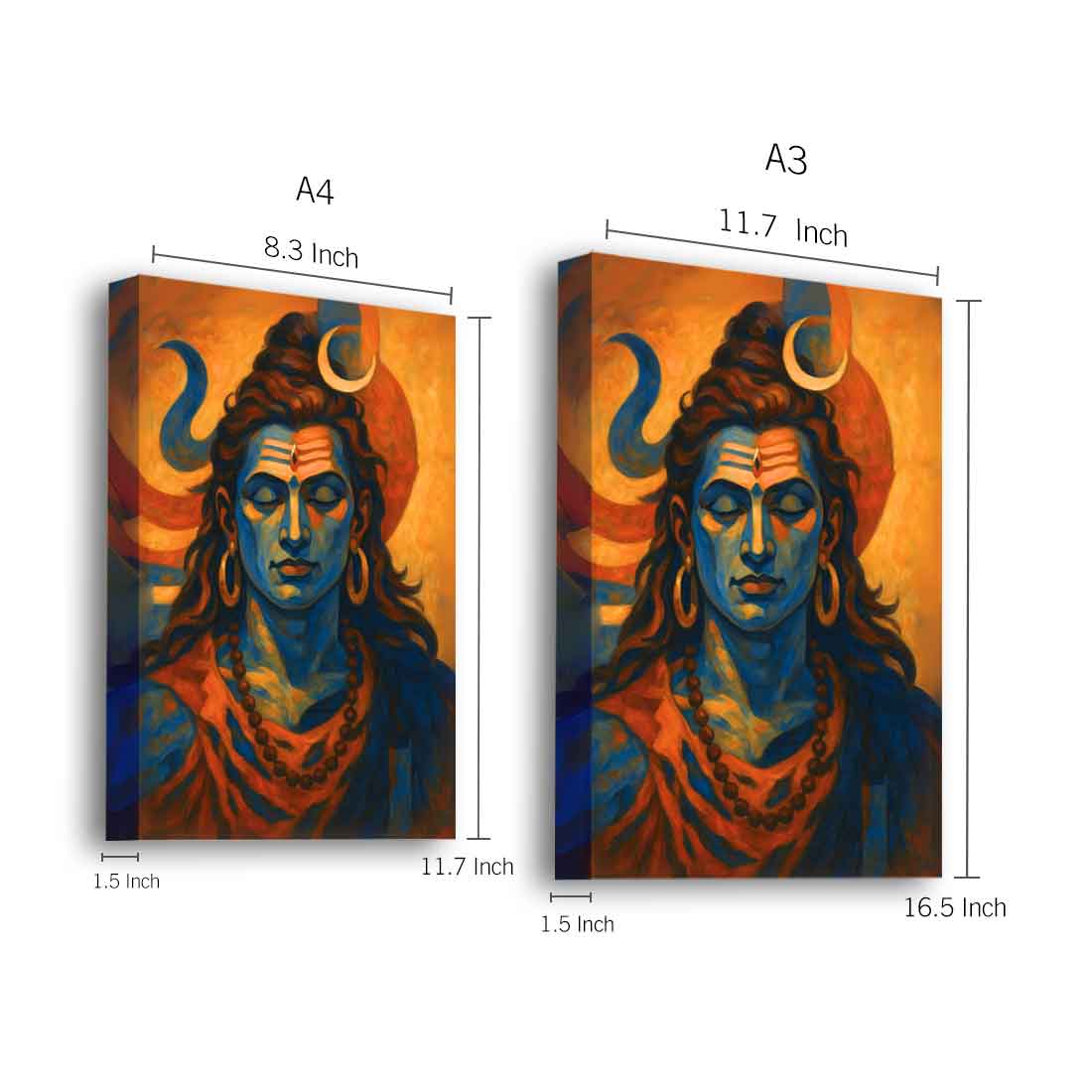 Lord Shiva Photo Frame with LED Light, HD Print– idea for Home Temple, Décor, or Gifting - Image 3
