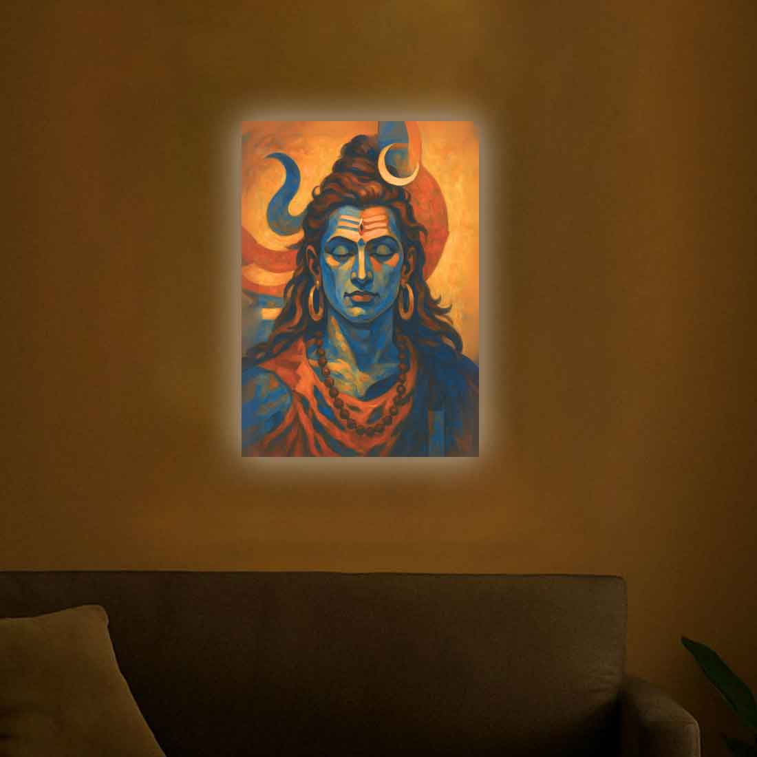 Lord Shiva Photo Frame with LED Light, HD Print– idea for Home Temple, Décor, or Gifting - Image 6