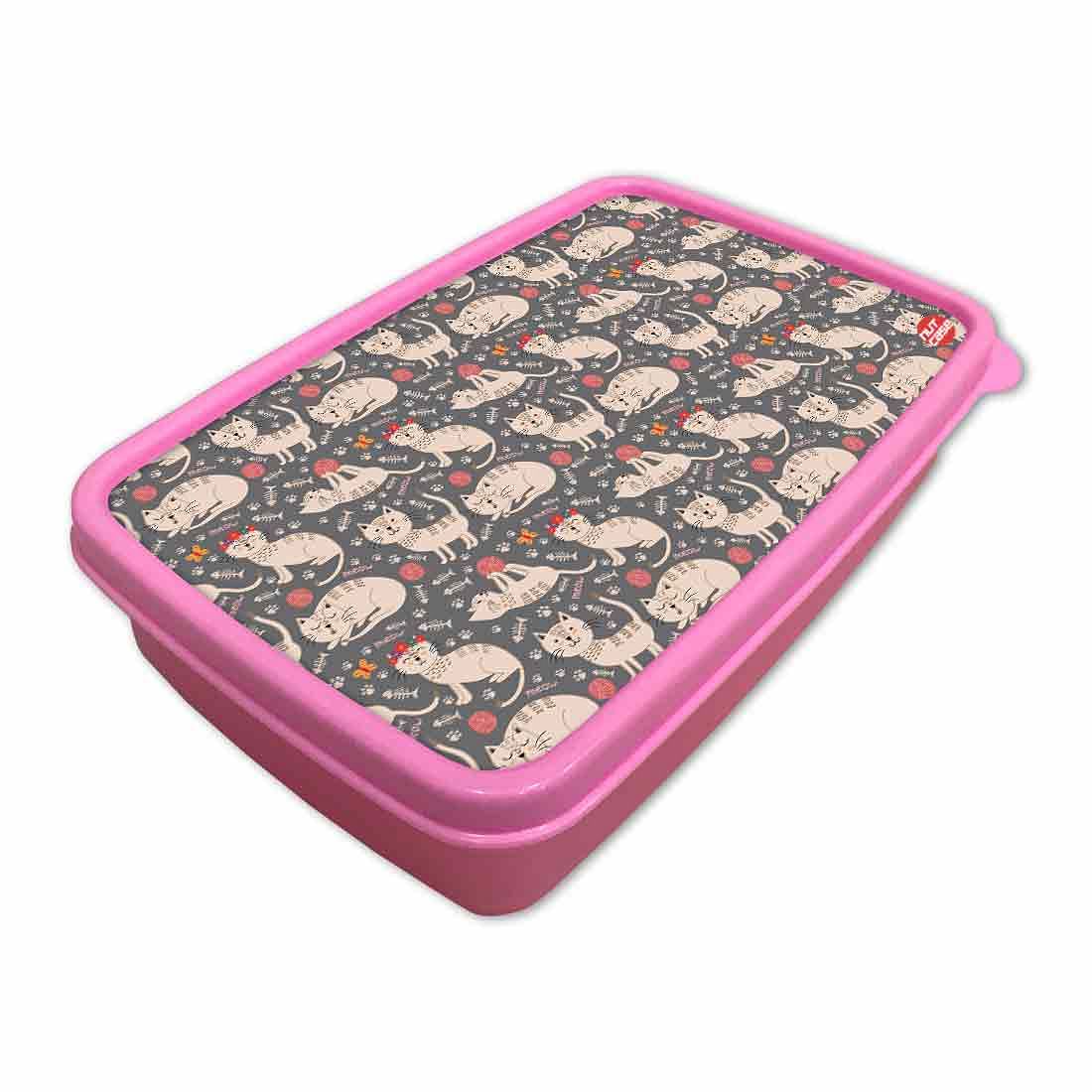 Plastic Tiffin Box for Kids School Lunch Box Containers - Cute Cat - Image 2