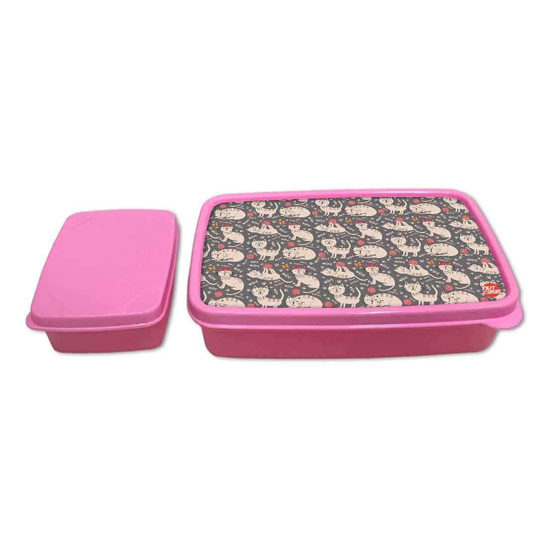 Plastic Tiffin Box for Kids School Lunch Box Containers - Cute Cat - Image 4