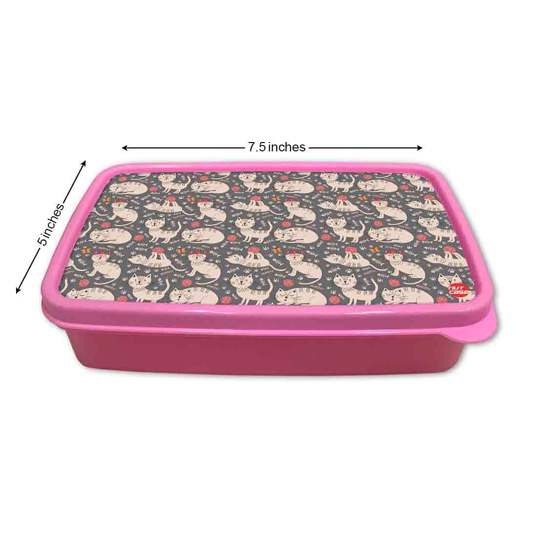 Plastic Tiffin Box for Kids School Lunch Box Containers - Cute Cat - Image 5