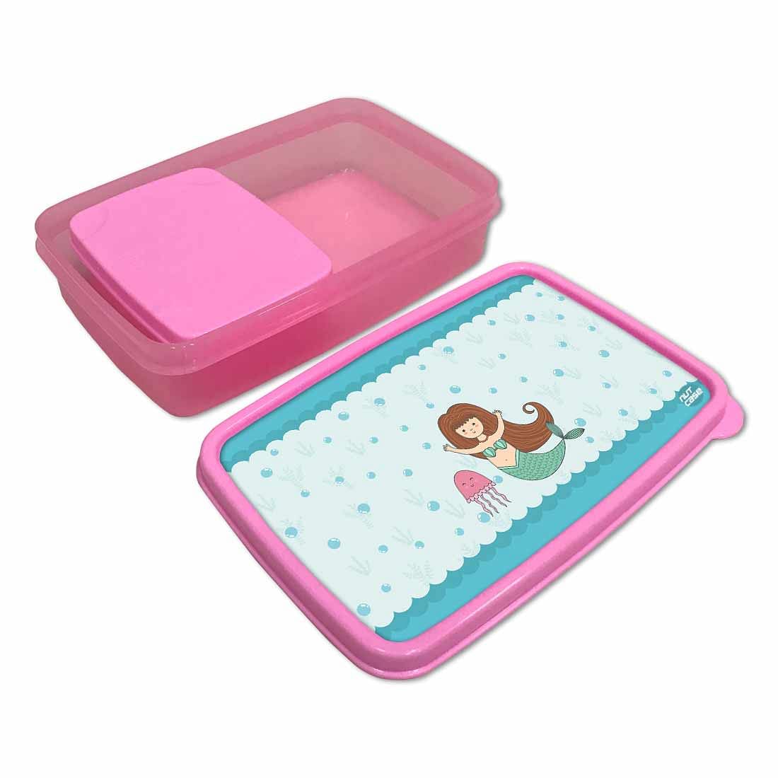 Childrens Plastic Lunch Box for Girls Return Gifts Birthday Party - Mermaid Jellyfish - Image 3