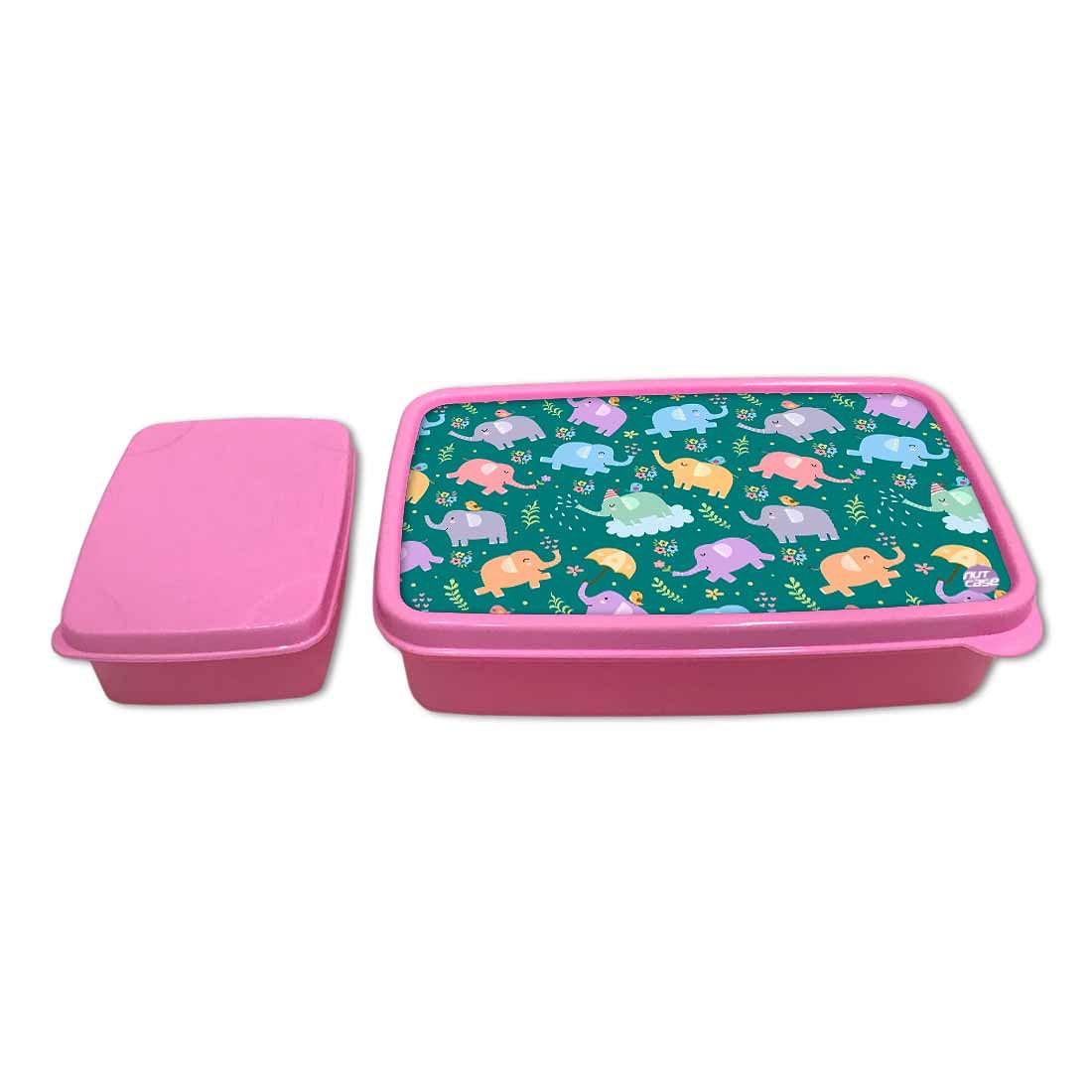 Designer Kids Lunch Box for School Girls - Elephant's World - Image 4
