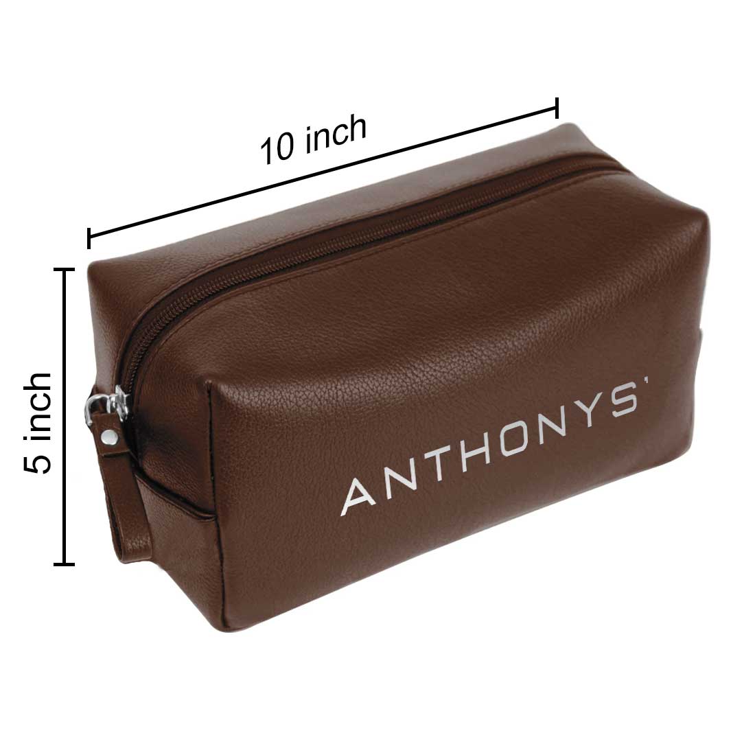 Male Toiletries Bag with Name - Faux Leather Black Travel Pouch - Image 19