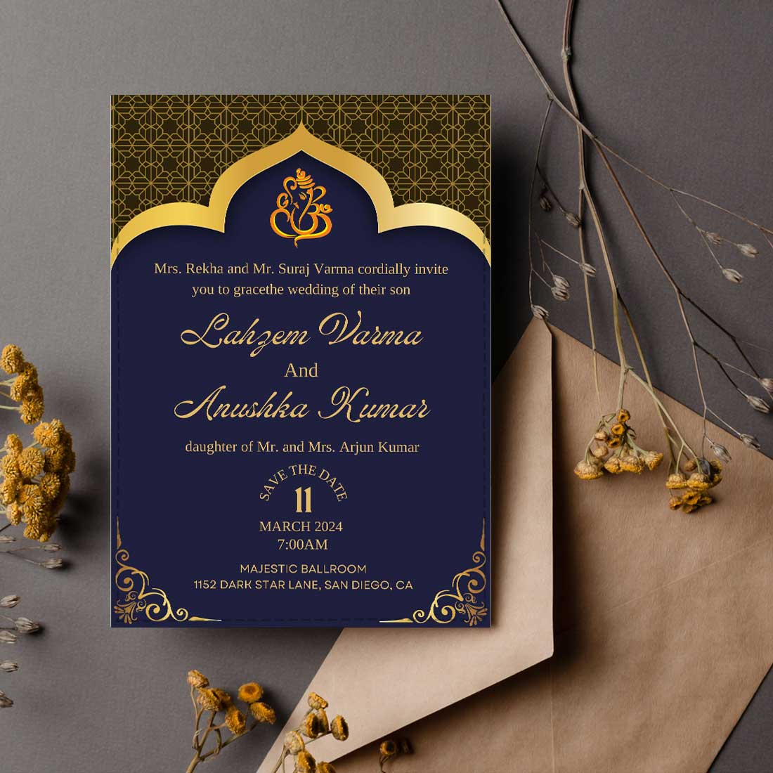 Marriage Invitation Card - Custom Unique Wedding Card-6x9 Inches (Acrylic or Satin on Paper Board)(25 pcs)