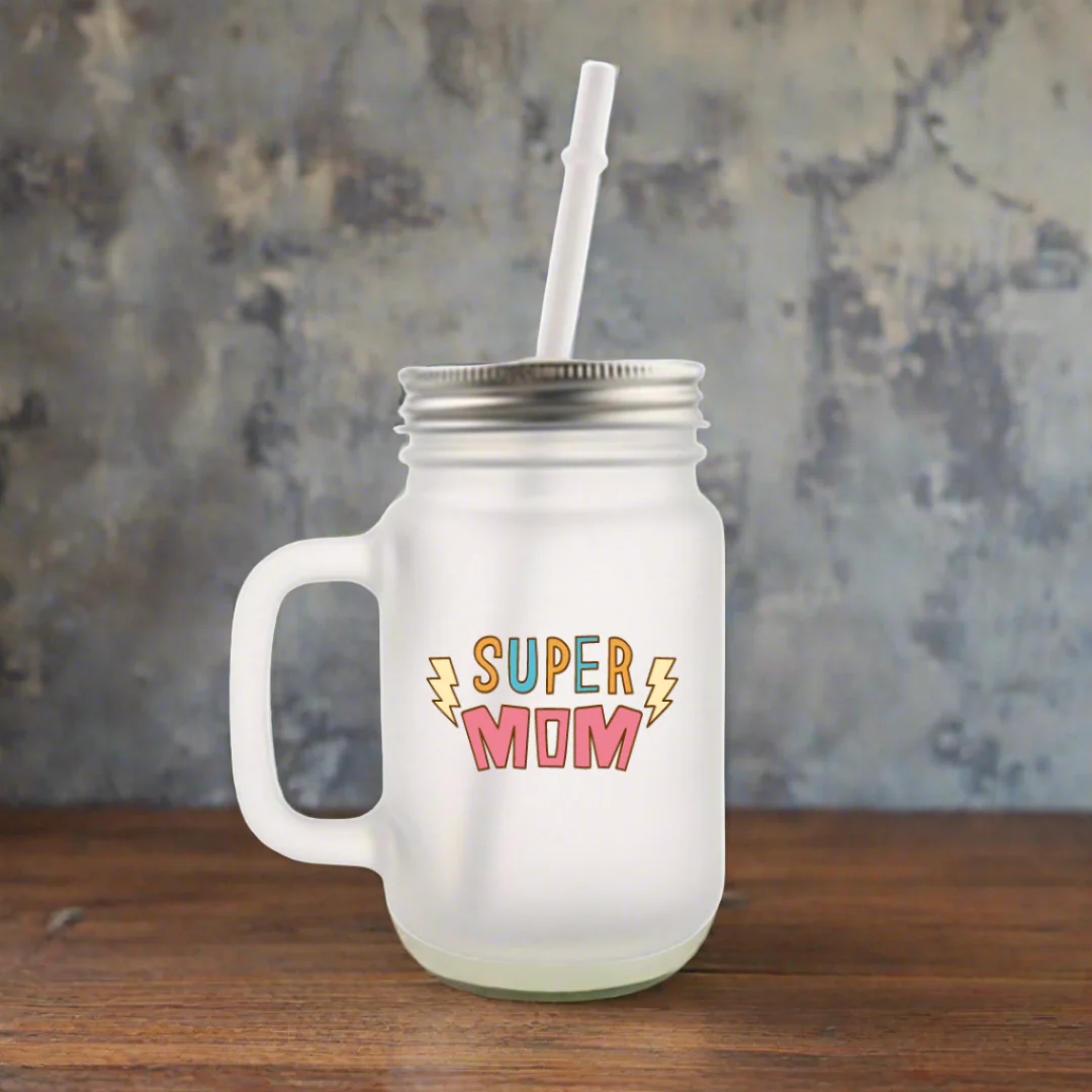Mason Jar with Lids Gift for Mom - Super Mom - Image 2
