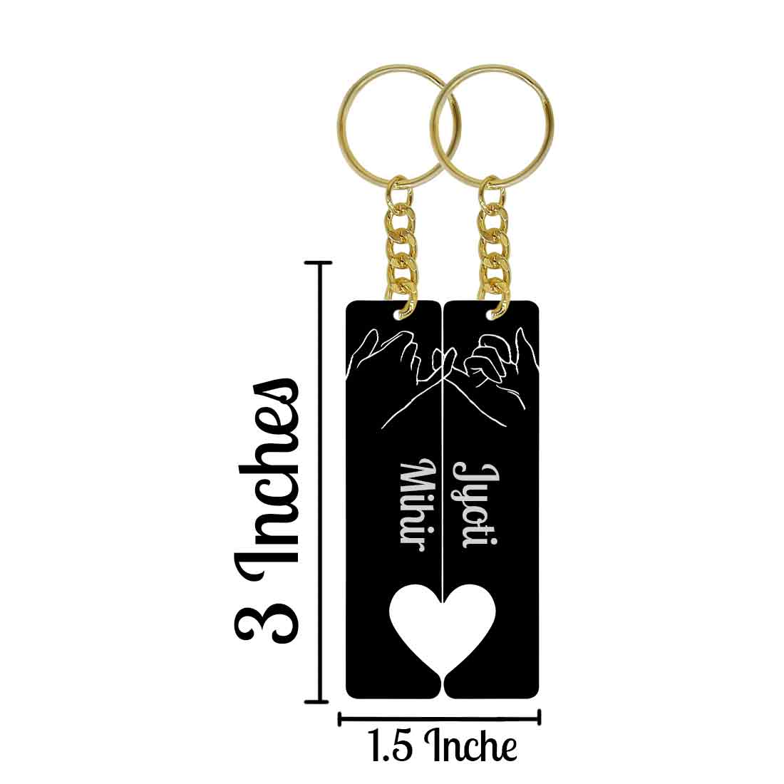 Matching Keychains for Couples Custom Key Ring-Set of 2 - Image 3