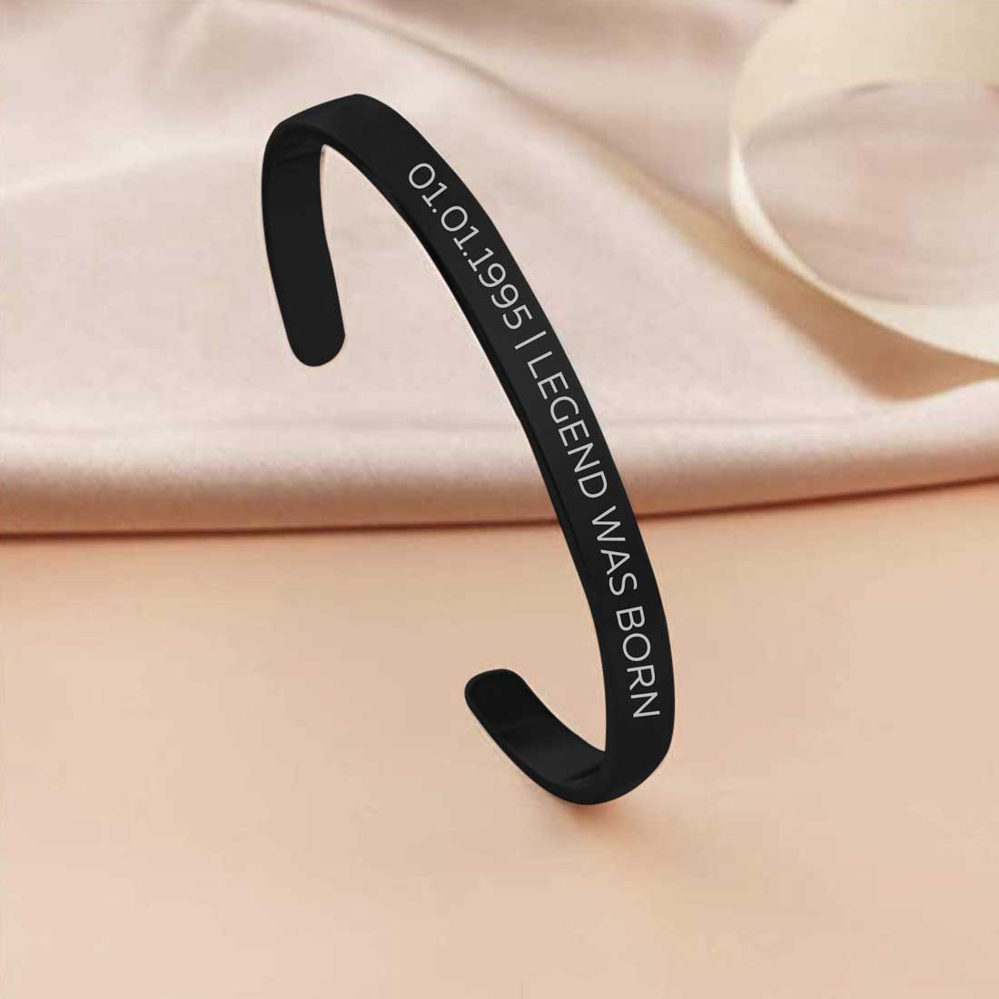 Mens Personalised Bracelet Gifts on Birthdays - Rose Gold Plated/Black Rhodium/Gold Plated - Add Date - Image 4