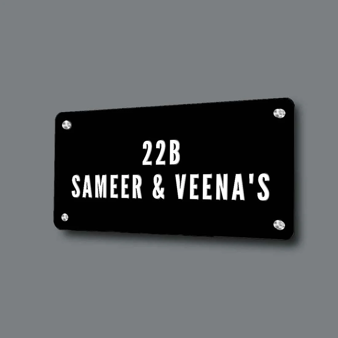 Personalised Metal Name Board for Door Entrance House Flats - Couple Name - Image 3