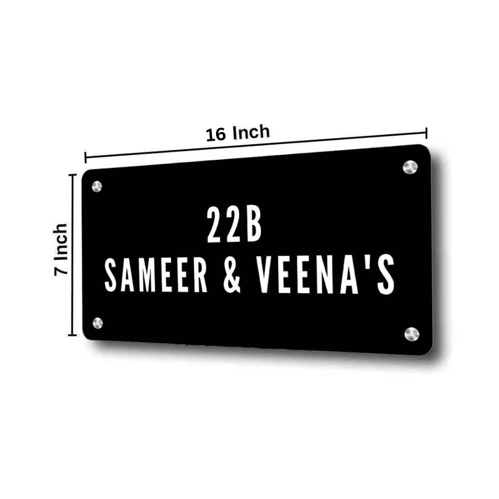 Personalised Metal Name Board for Door Entrance House Flats - Couple Name - Image 5