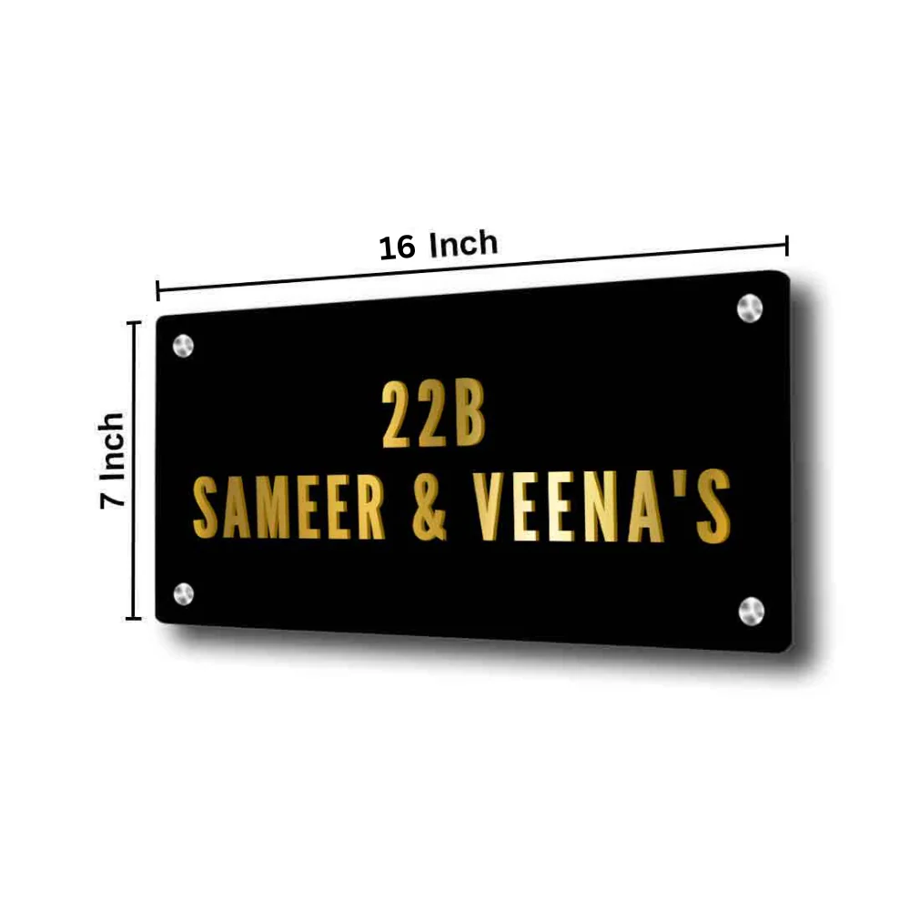 Personalised Metal Name Board for Door Entrance House Flats - Couple Name - Image 7
