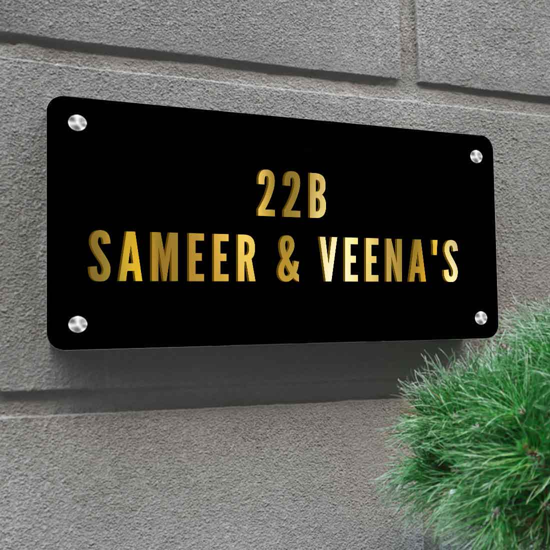 Personalised Metal Name Board for Door Entrance House Flats - Couple Name - Image 9