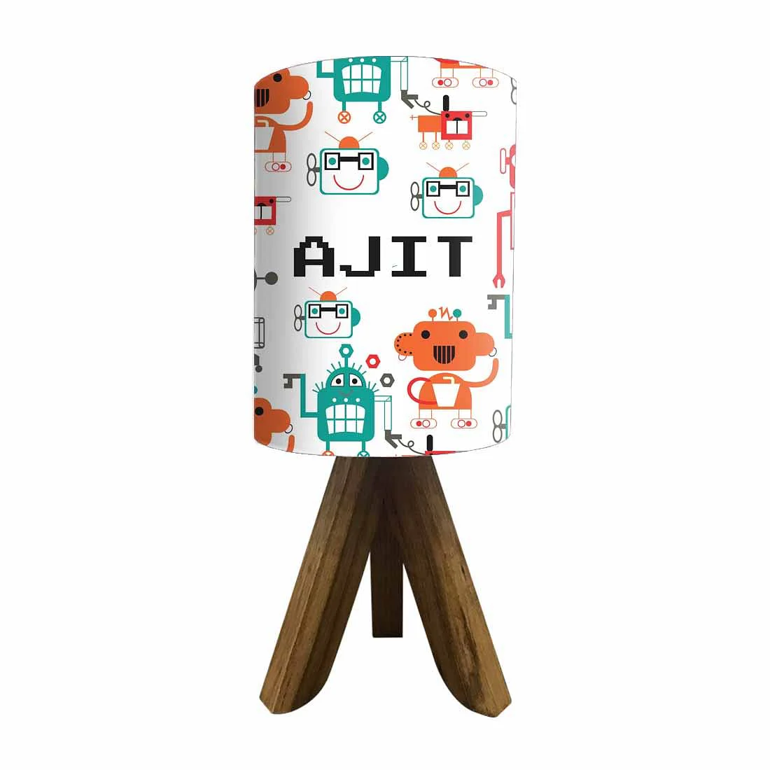 Custom Wooden Lamp Stand-Cute Robot (3W LED Bulb Included) - Image 4