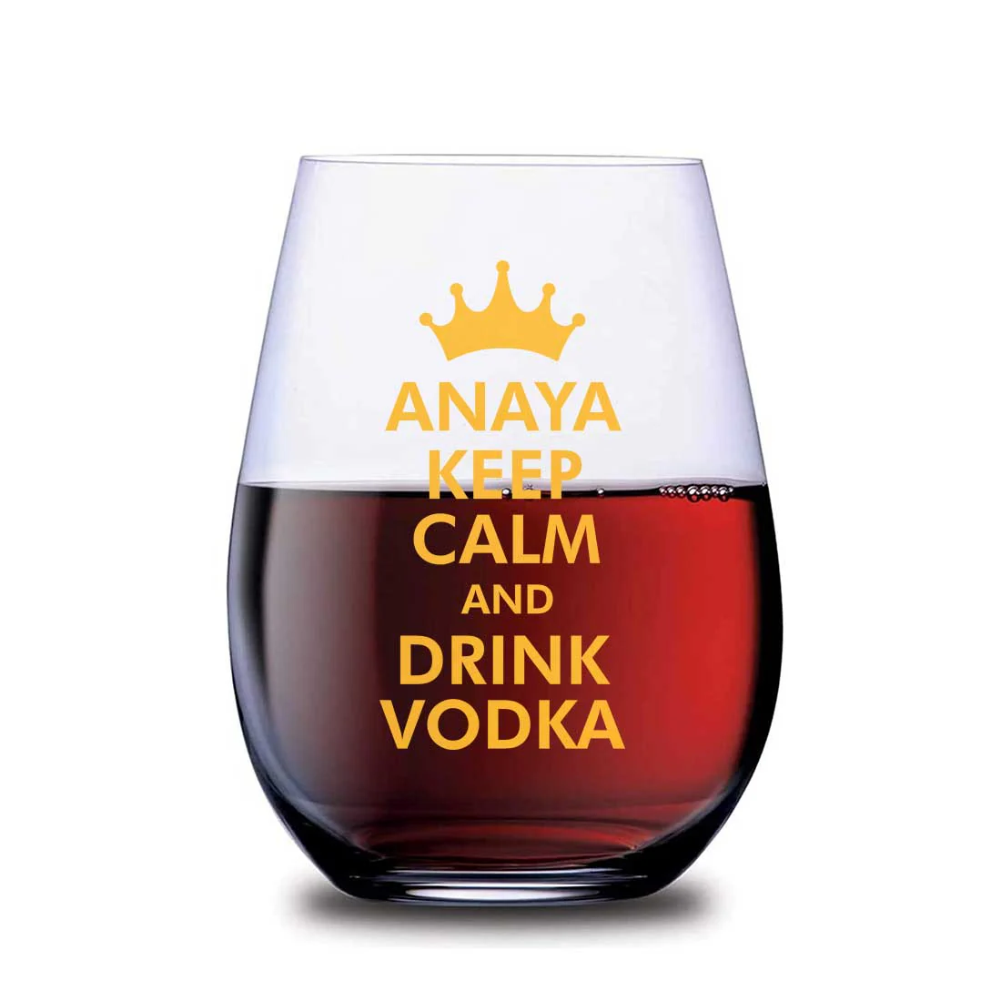 Personalized Modern Drinking Glasses Custom Stemless Vodka Glass With Name - Keep Calm - Image 3