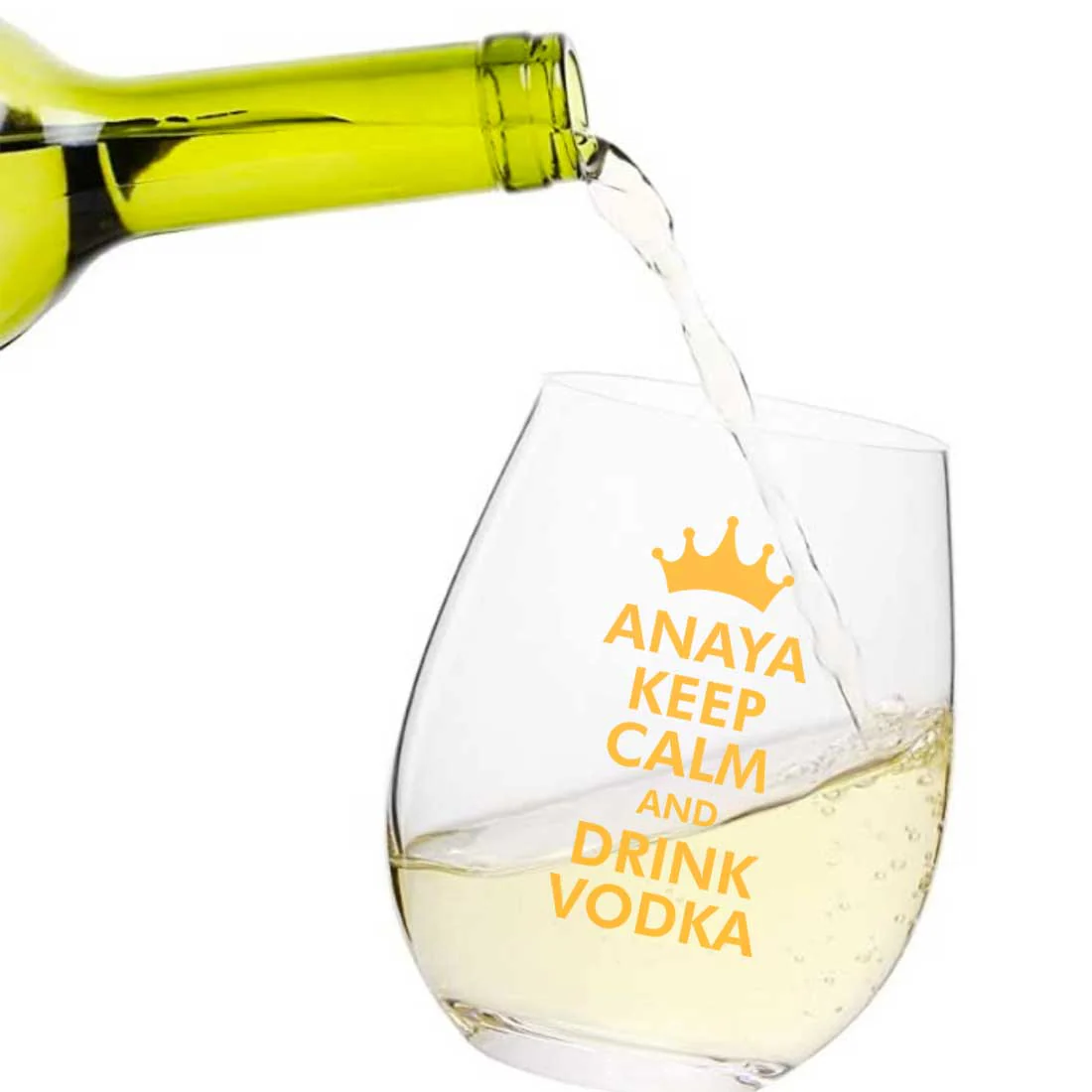 Personalized Modern Drinking Glasses Custom Stemless Vodka Glass With Name - Keep Calm - Image 4