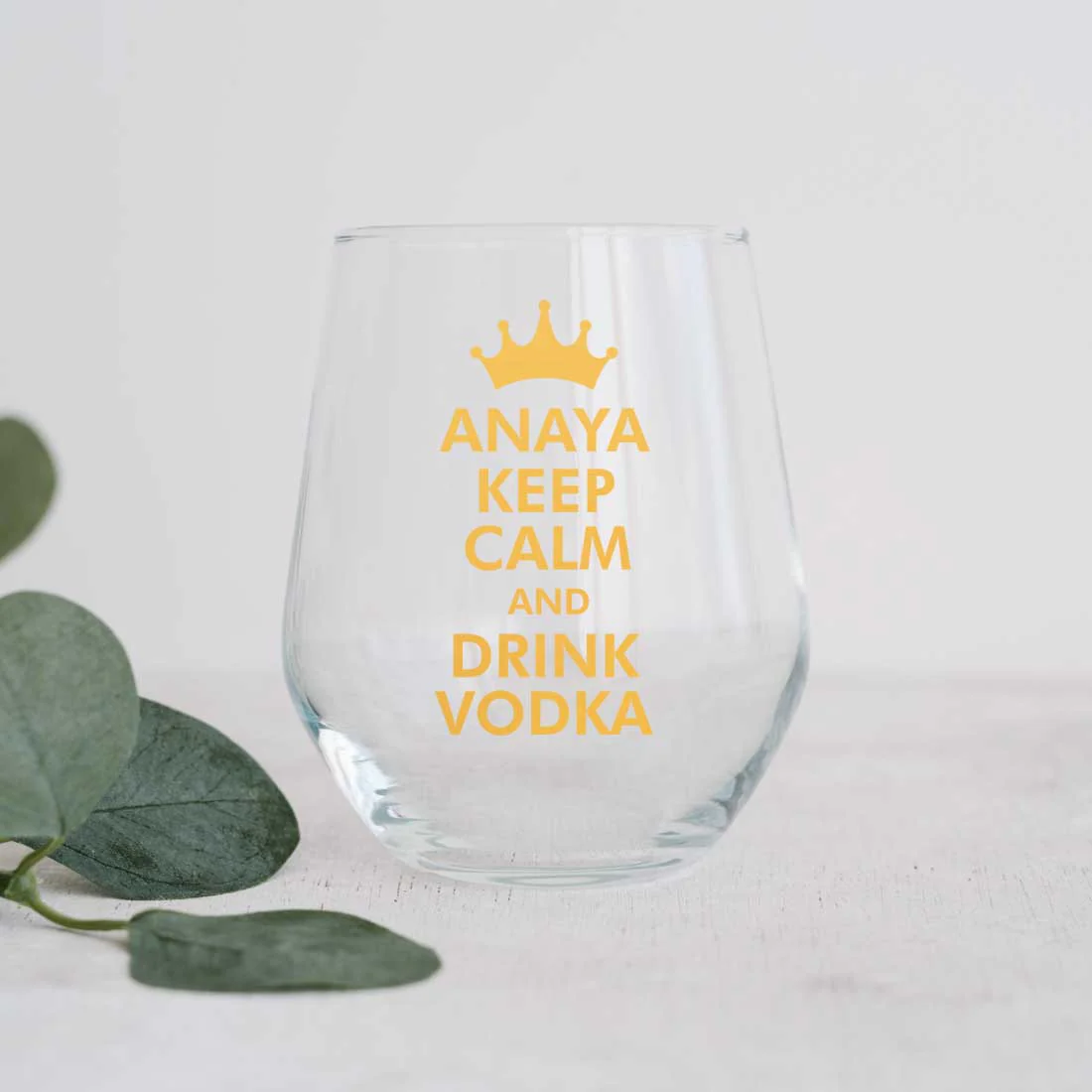 Personalized Modern Drinking Glasses Custom Stemless Vodka Glass With Name - Keep Calm - Image 7