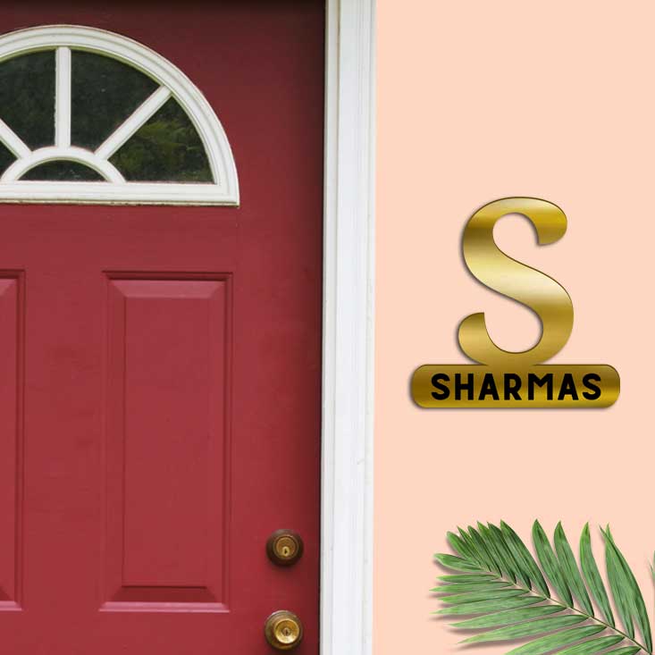 Monogram Nameplate Golden Name Plates for Home Office Restaurants Bars Cafes: Golden Acrylic - Image 3