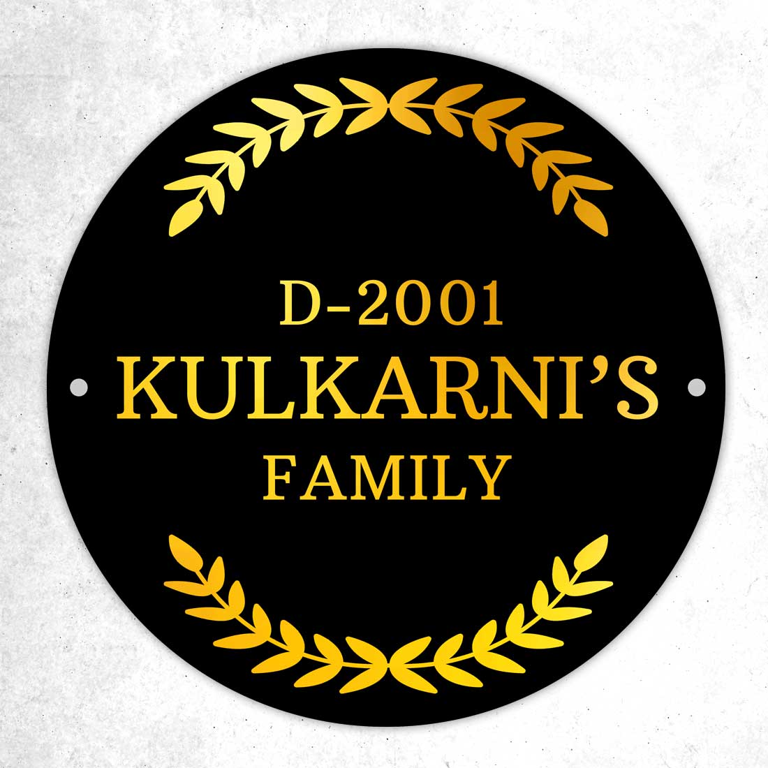 Personalized Round Name Plate for Home Office Flat Door Entrance
