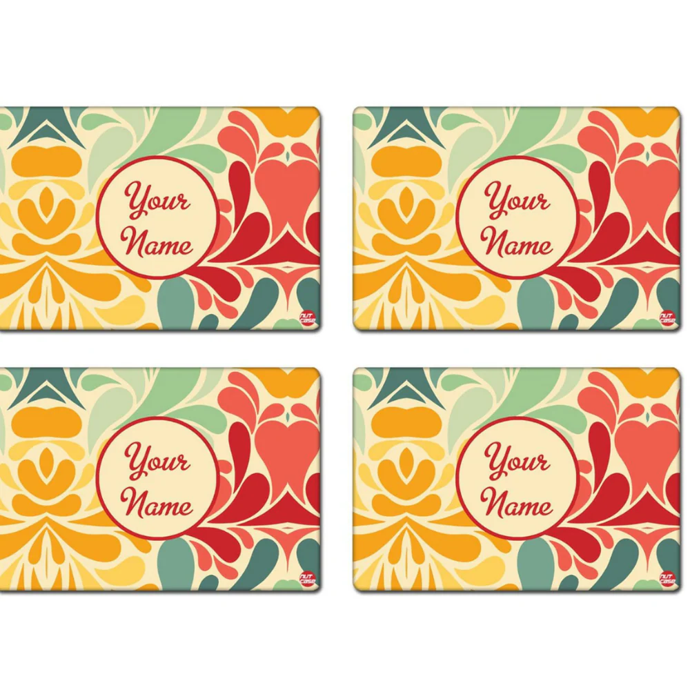Personalized Placemats for Dining Table Add Your Name - Retro Flower - Image 5