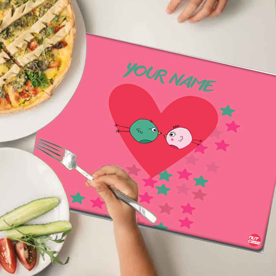 Personalized Fabric Table Mats For Kids - Love Birds - Image 3