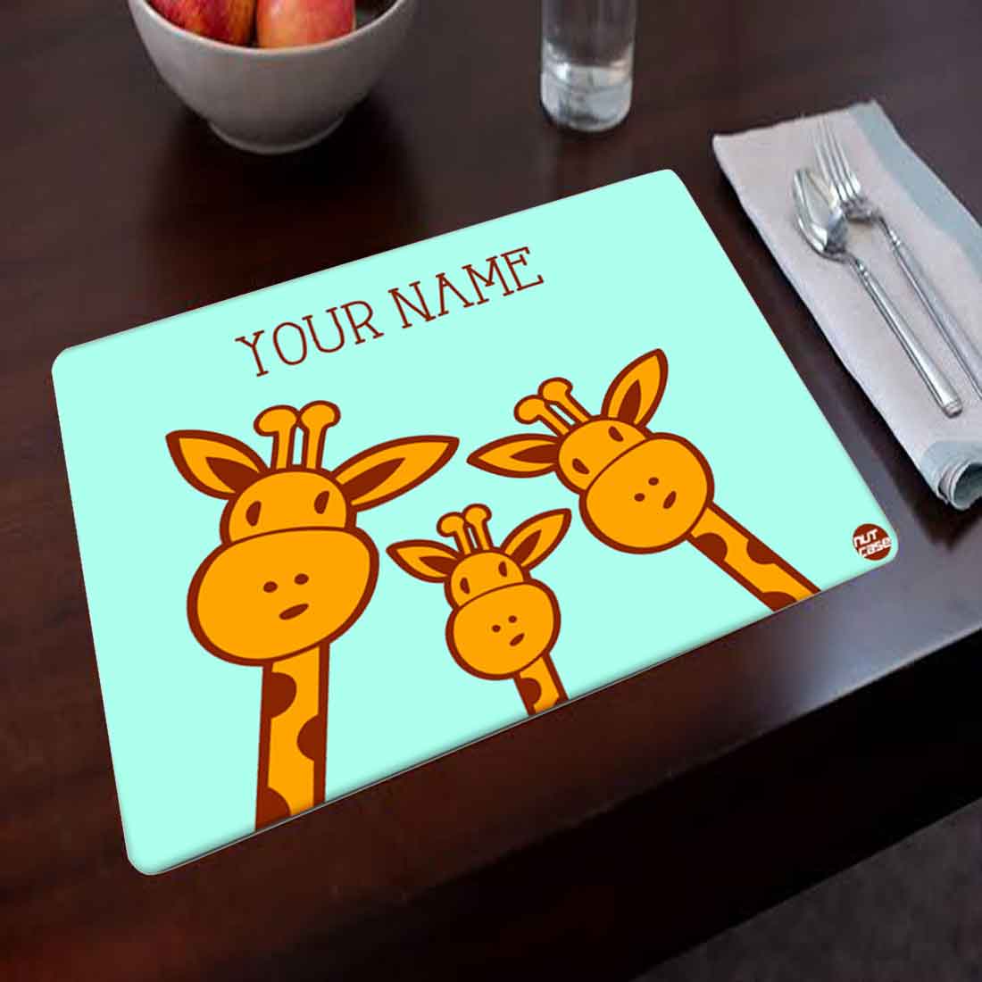 Personalized Fabric Table Mats For Kids - Girraf