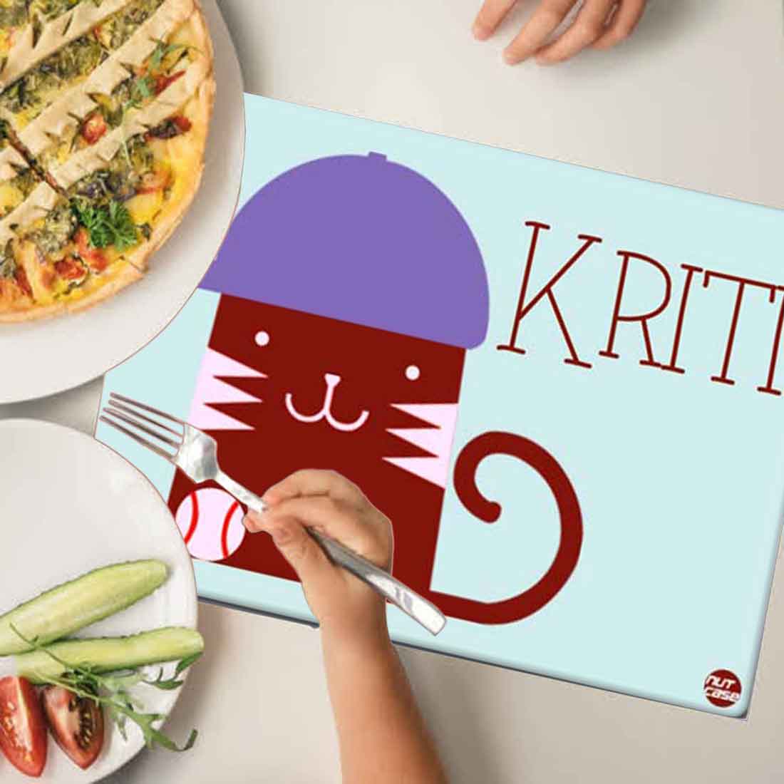 Personalized Fabric Table Mats For Kids  -  Swag Cat - Image 3