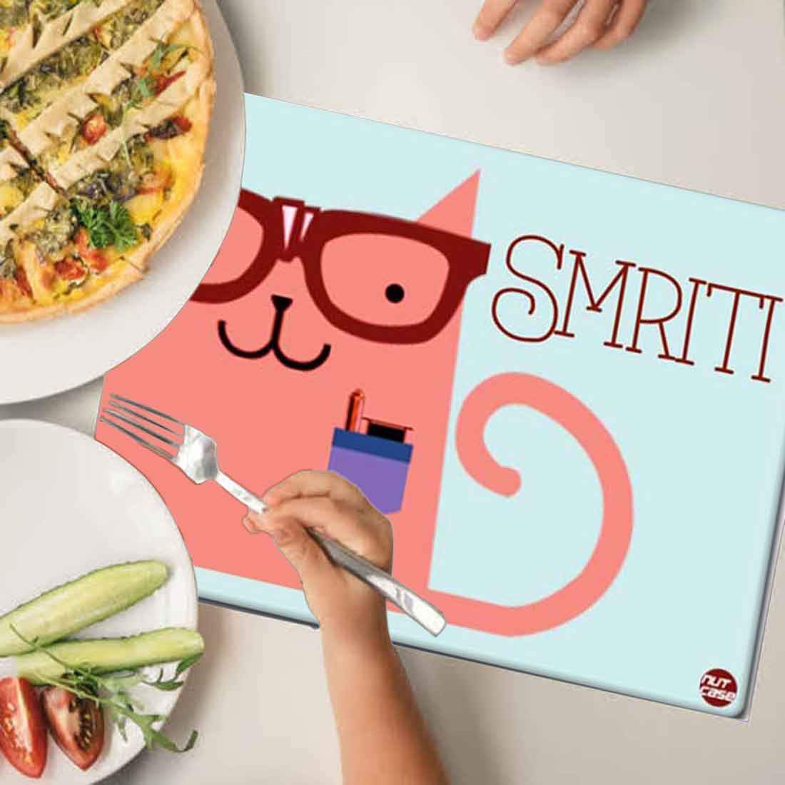 Personalized Fabric Table Mats For Kids - Office Cat - Image 3