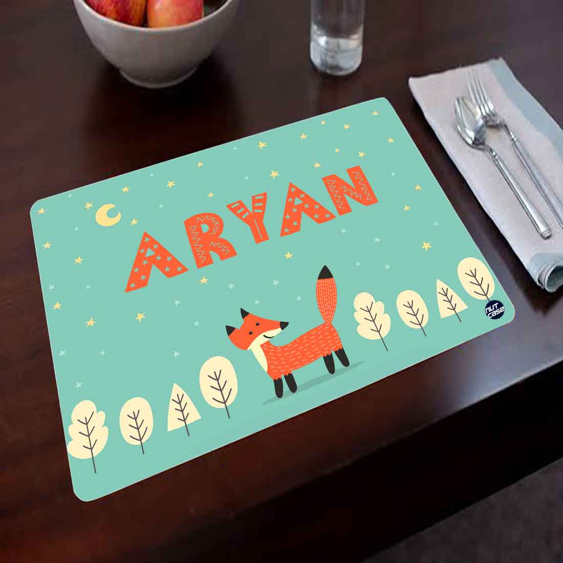 Personalised Table Mats for Dining Table Birthday Return Gifts - Fox