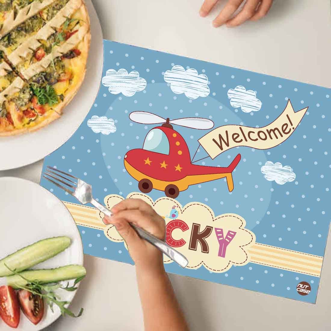 Custom Table Placemats Return Gift Ideas for 1st Birthday - Helicopter - Image 3