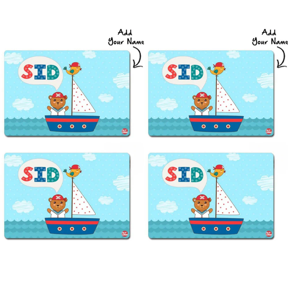 Personalised Tablemats Return Gifts for Birthday Party Boy - Ship & Bear - Image 4