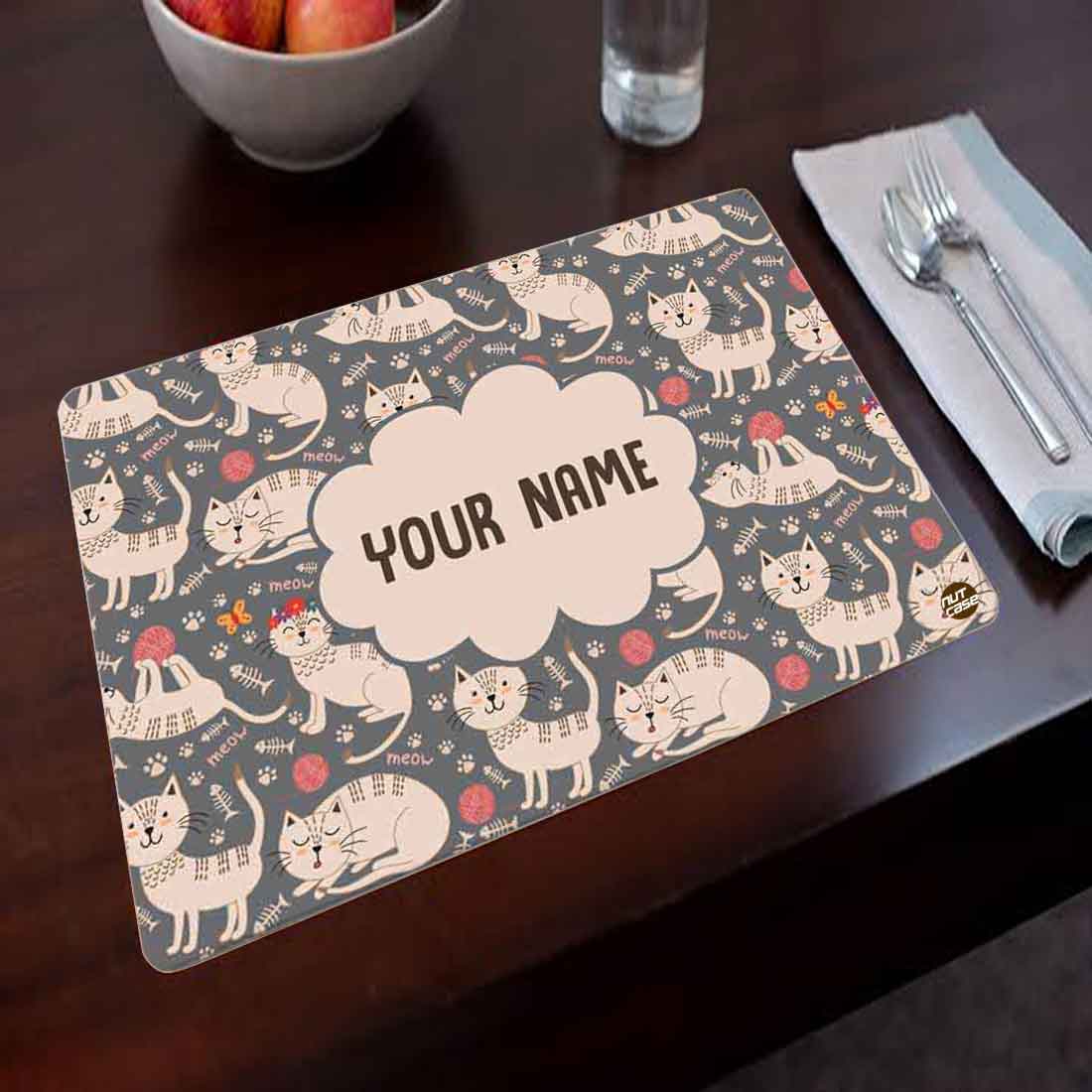 Personalized Table Mats Animal Theme Return Gifts for Kids - Cute Cat