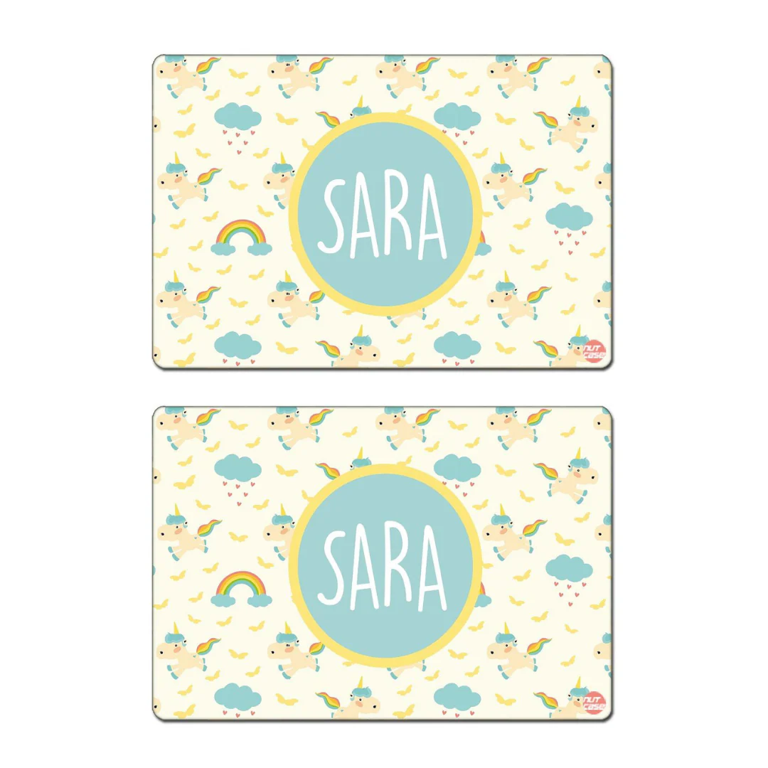 Personalized Unicorn Birthday Return Gifts Table Mats for Kids - Unicorn and Rainbow - Image 3