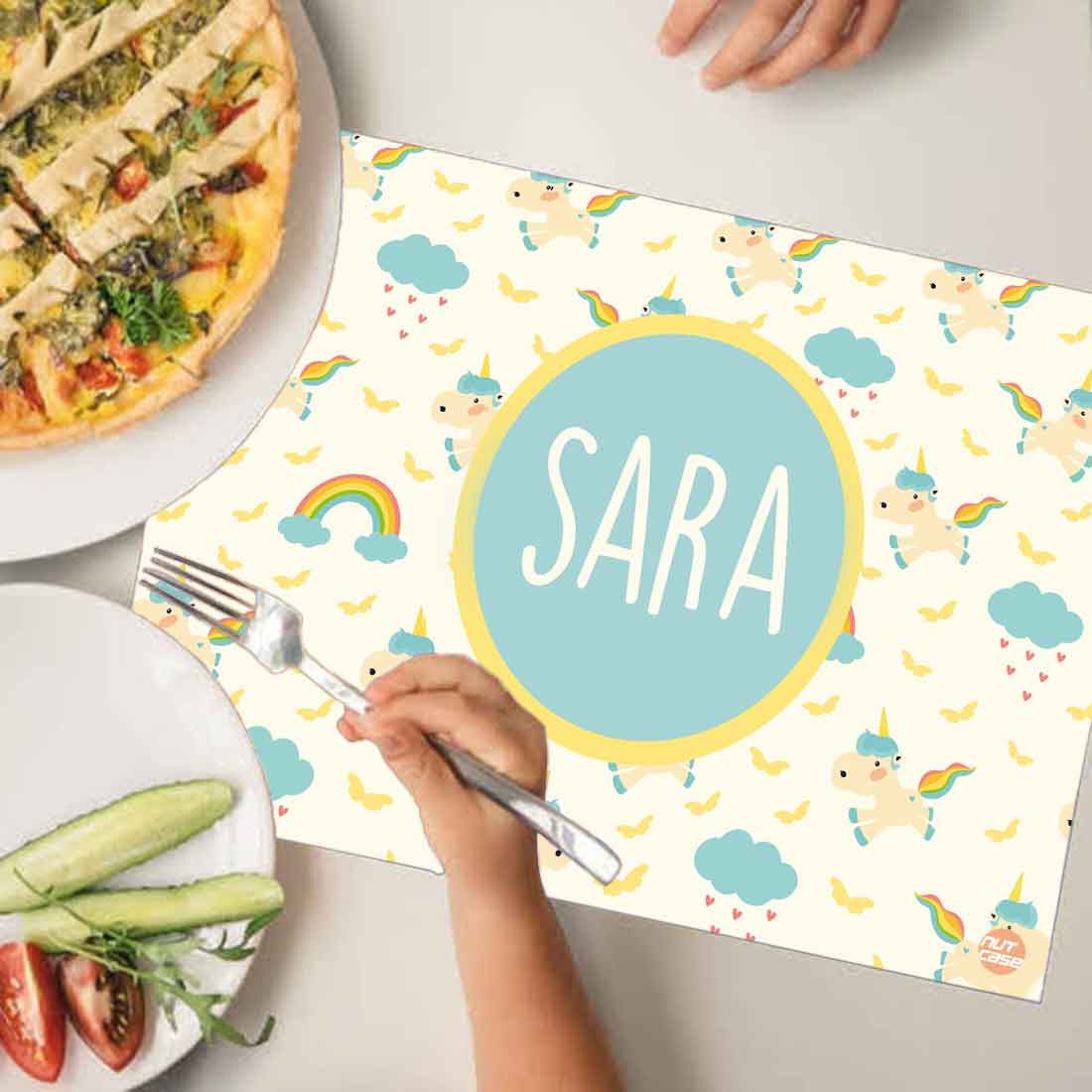 Personalized Unicorn Birthday Return Gifts Table Mats for Kids - Unicorn and Rainbow - Image 4