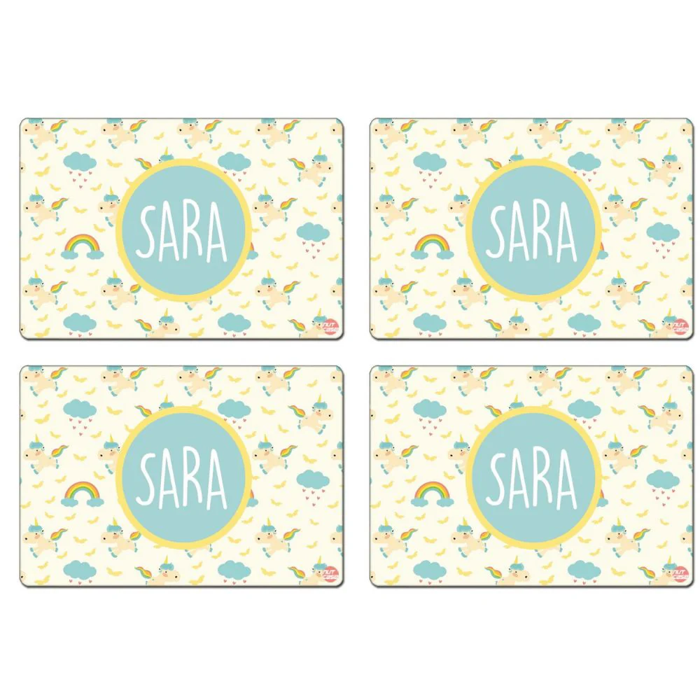 Personalized Unicorn Birthday Return Gifts Table Mats for Kids - Unicorn and Rainbow - Image 5