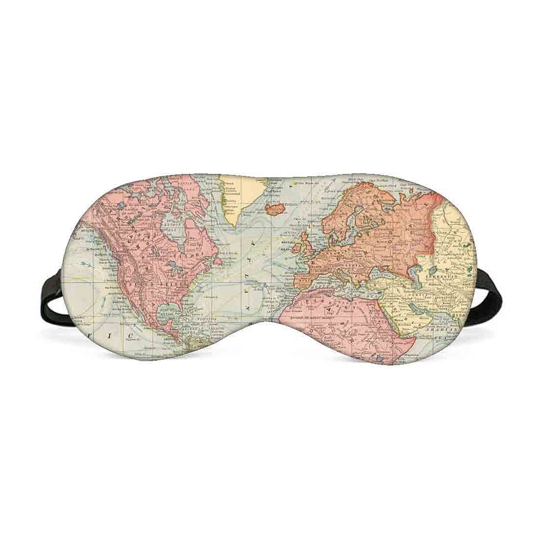 Designer Travel Eye Mask for Sleeping - Map - Made in India