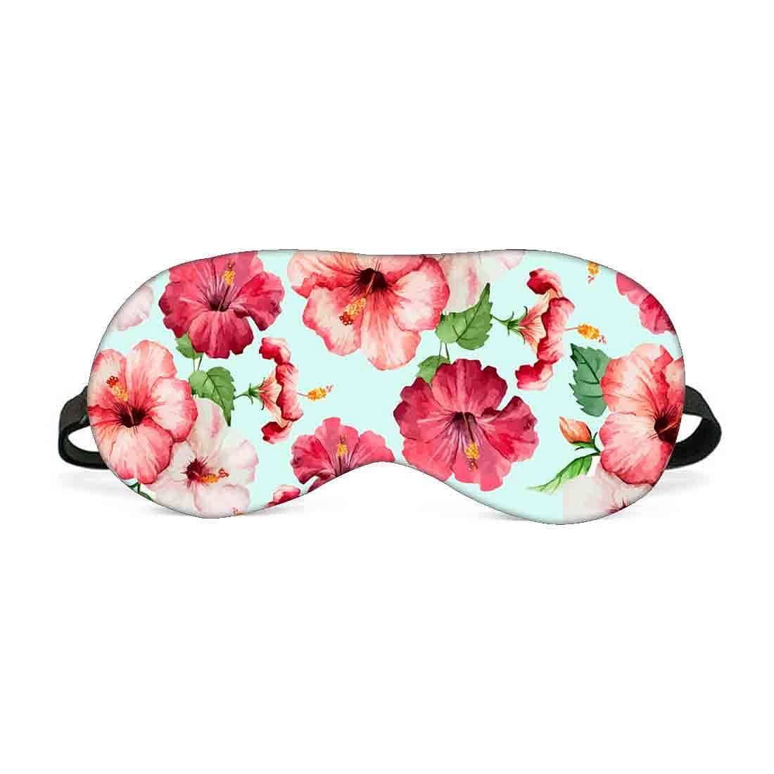 Designer Travel Eye Mask for Sleeping - Hibiscus - Made in India