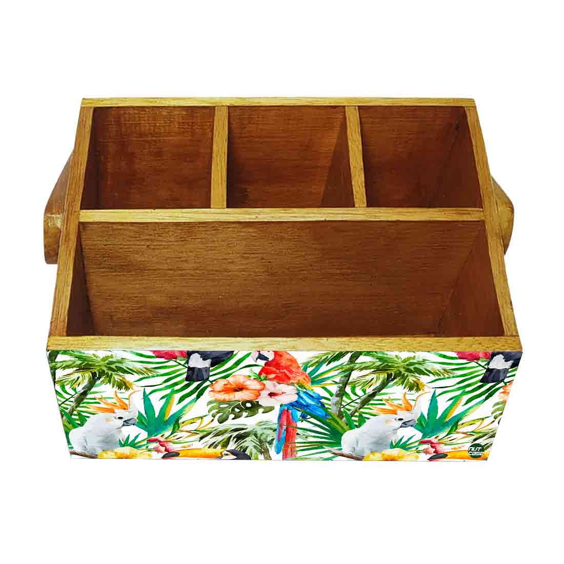 Tissue Paper Holder for Table Spoons Forks Organizer - Parrots - Image 4