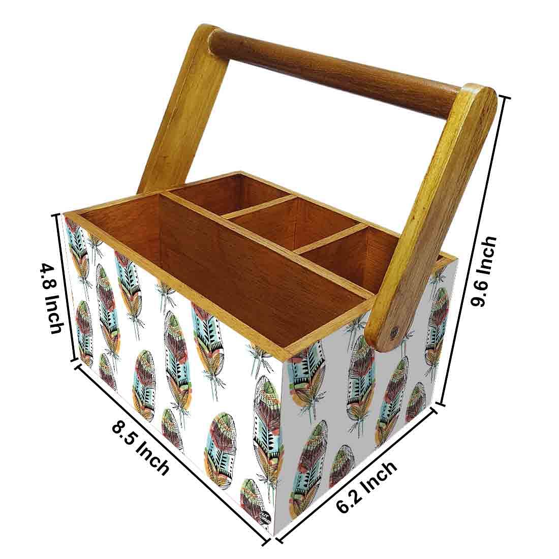 Condiment Rack for kitchen Cutlery Holder With Handle - Feathers - Image 3