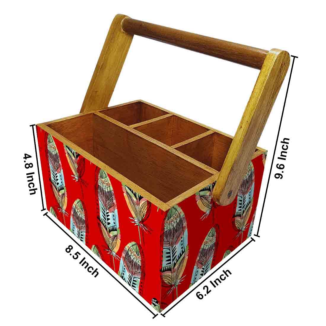 Silverware Cutlery Stand Holder for Spoons Tissue & Knives - Feathers - Image 3