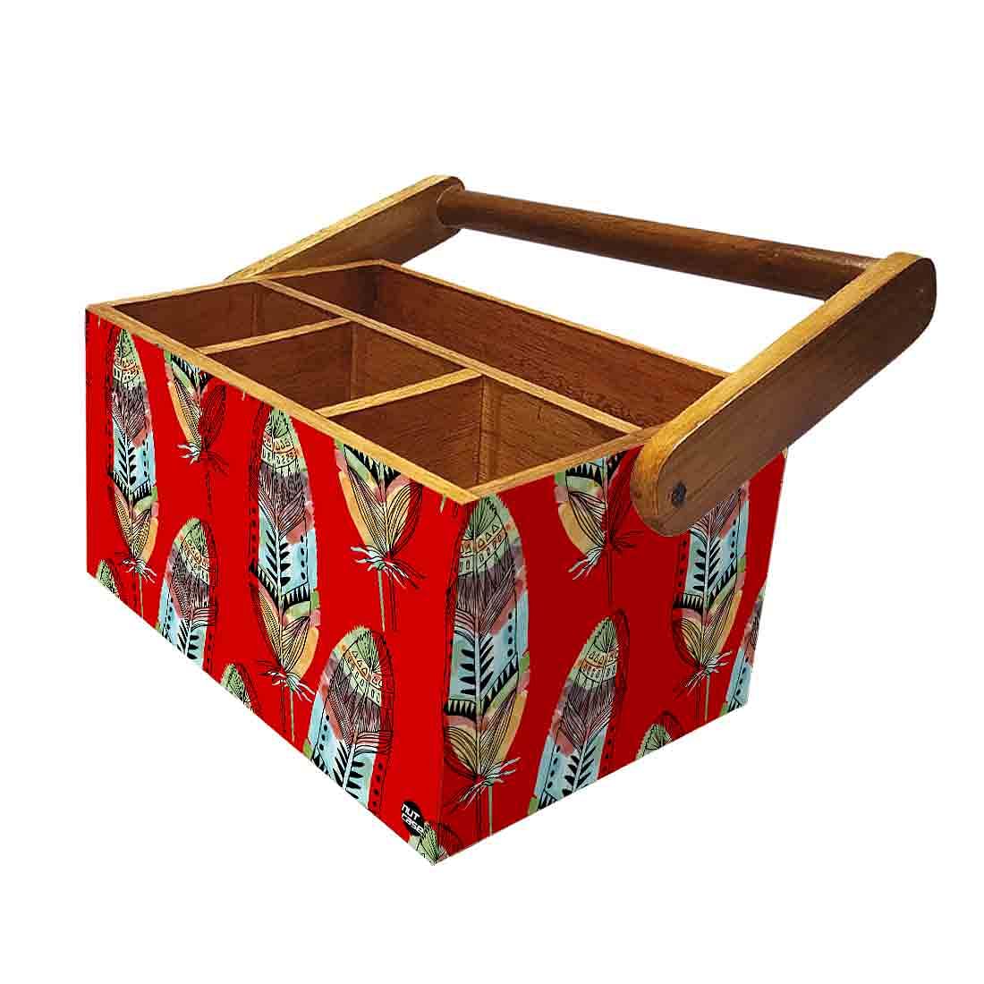 Silverware Cutlery Stand Holder for Spoons Tissue & Knives - Feathers - Image 5
