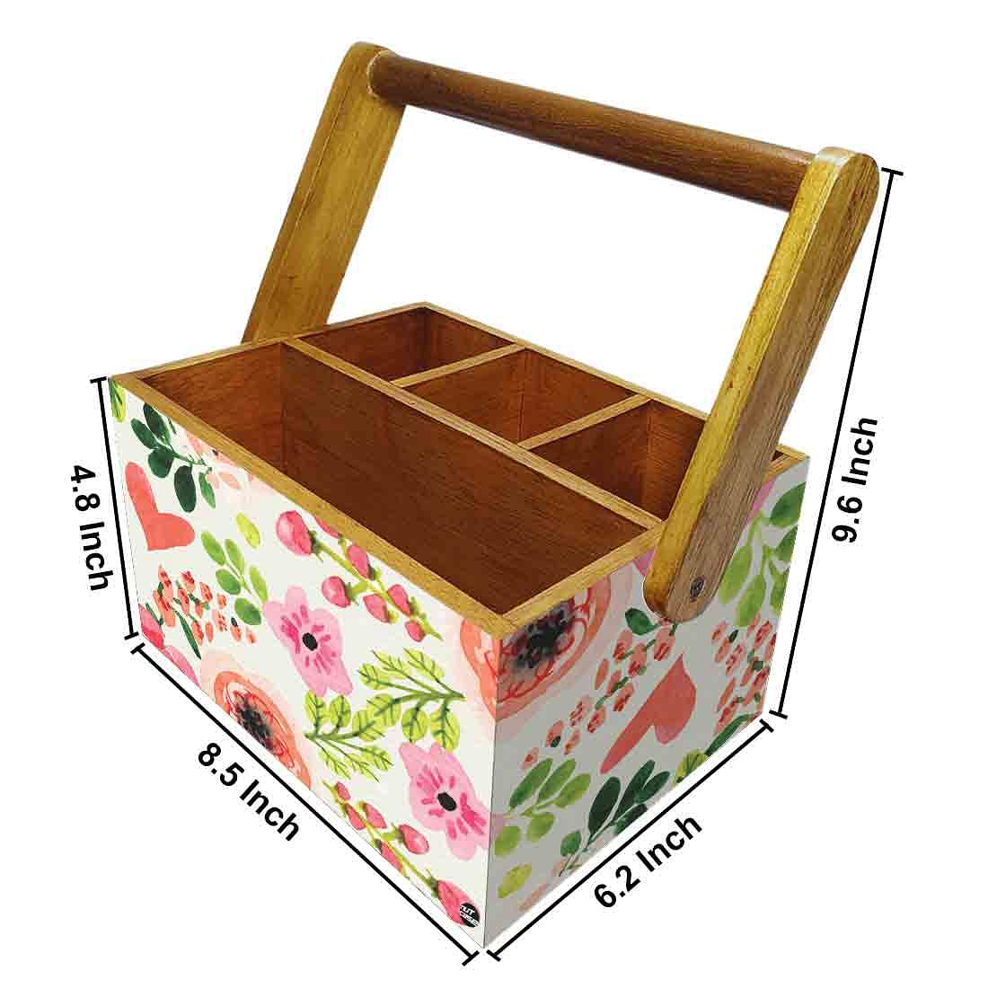 Classy Wooden Cutlery Holder for Dinning Table Organizer - Baby Flowers - Image 3