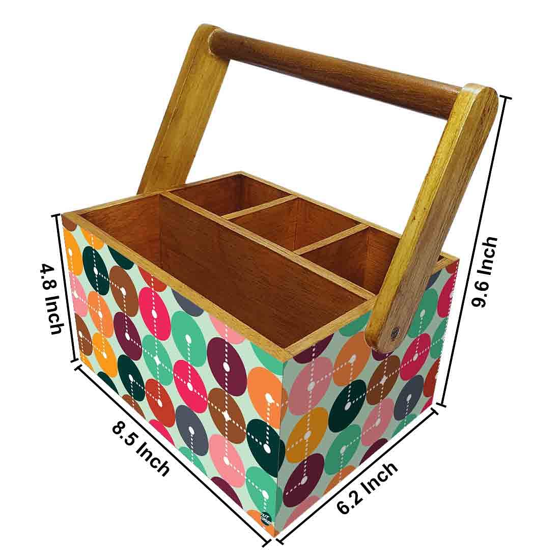 Wooden Tissue Stand for Table Spoons Forks Knives Organizer - Mapping Design - Image 3