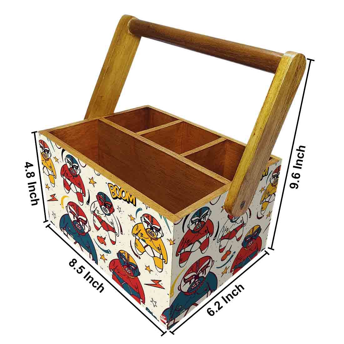 Wooden Cutlery Rack for Dining Table With Handle Napkin Stand -  Boom - Image 3