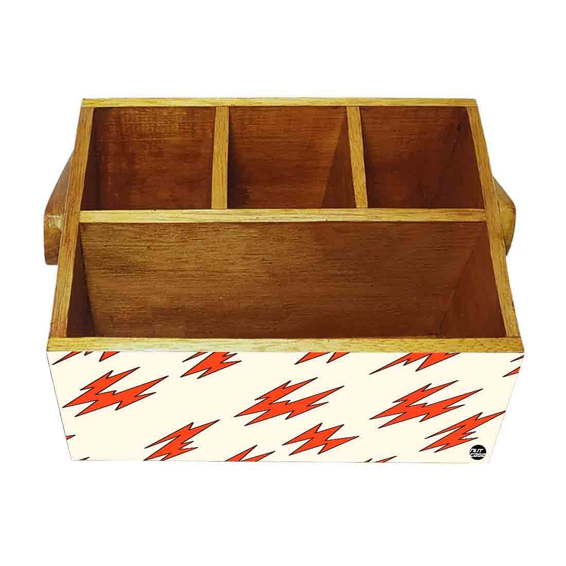 Spoon Stand for Dining Table Forks Knives Tissue Organizer - Red Flash - Image 4