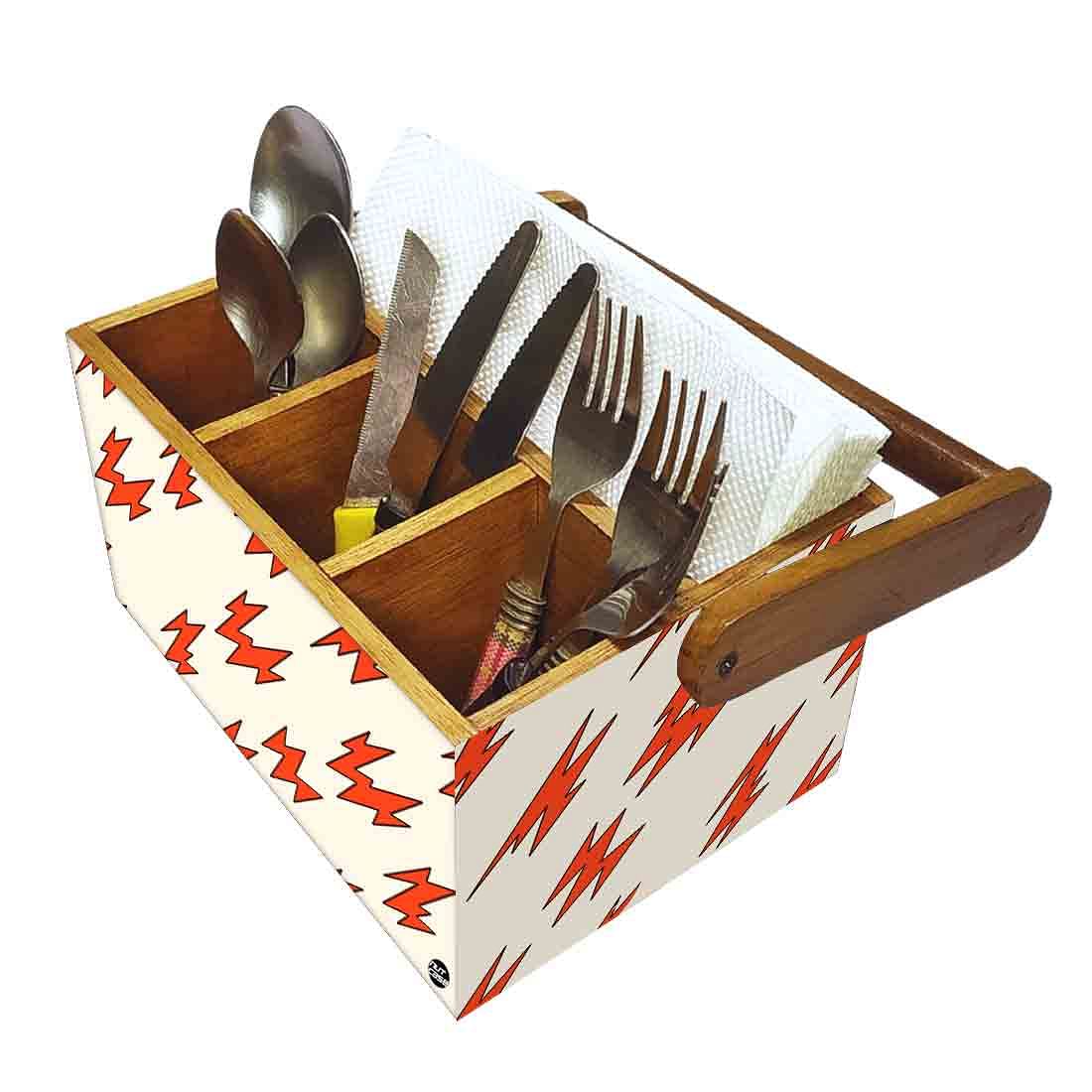 Spoon Stand for Dining Table Forks Knives Tissue Organizer - Red Flash - Image 6